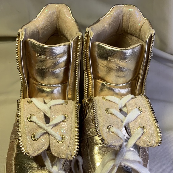 Stuart Weitzman Champaign Gold wedge sneakers - Picture 14 of 16